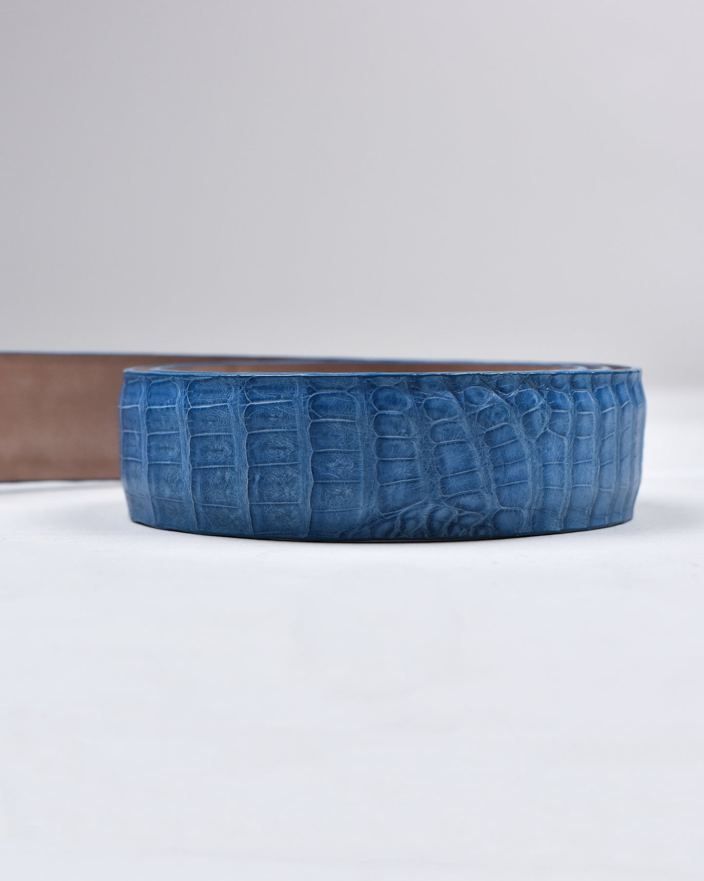 Khaki’s of Carmel - Handcrafted American Caiman Ocean Blue Belt