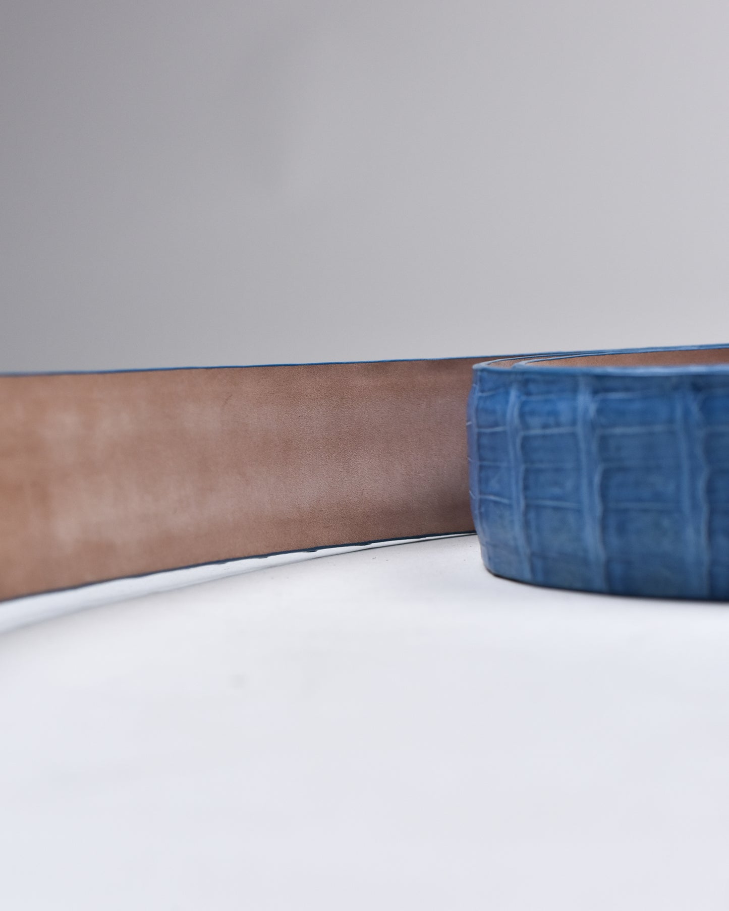 Khaki’s of Carmel - Handcrafted American Caiman Ocean Blue Belt