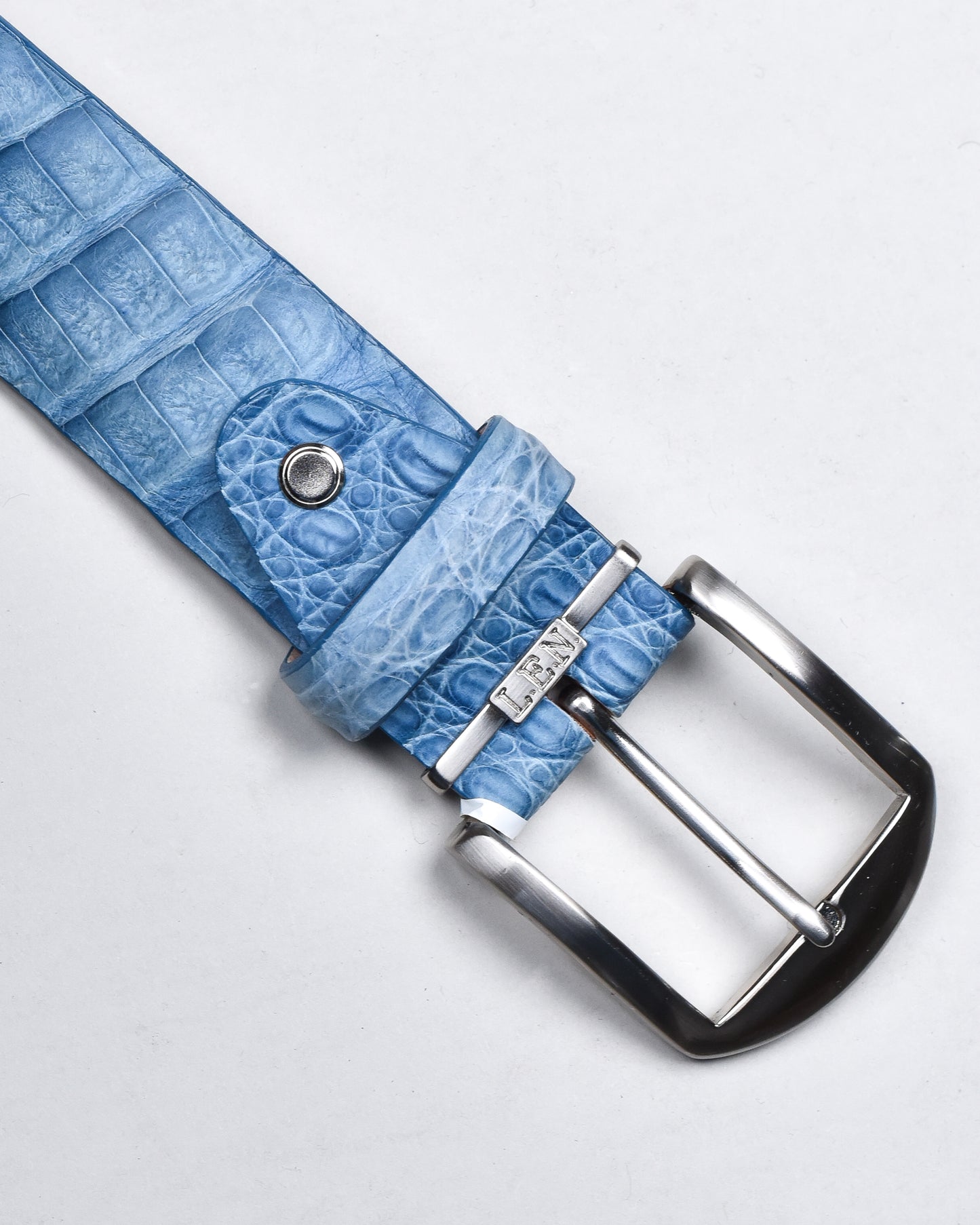 Khaki’s of Carmel - Handcrafted American Caiman Ocean Blue Belt