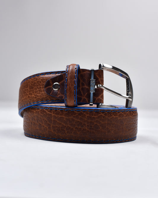 Khaki’s of Carmel - Handcrafted American Bison Cognac Belt