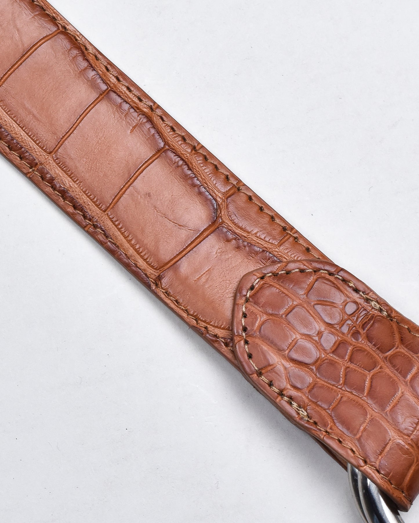 Khaki’s of Carmel - Handcrafted American Alligator Brown Cognac Belt