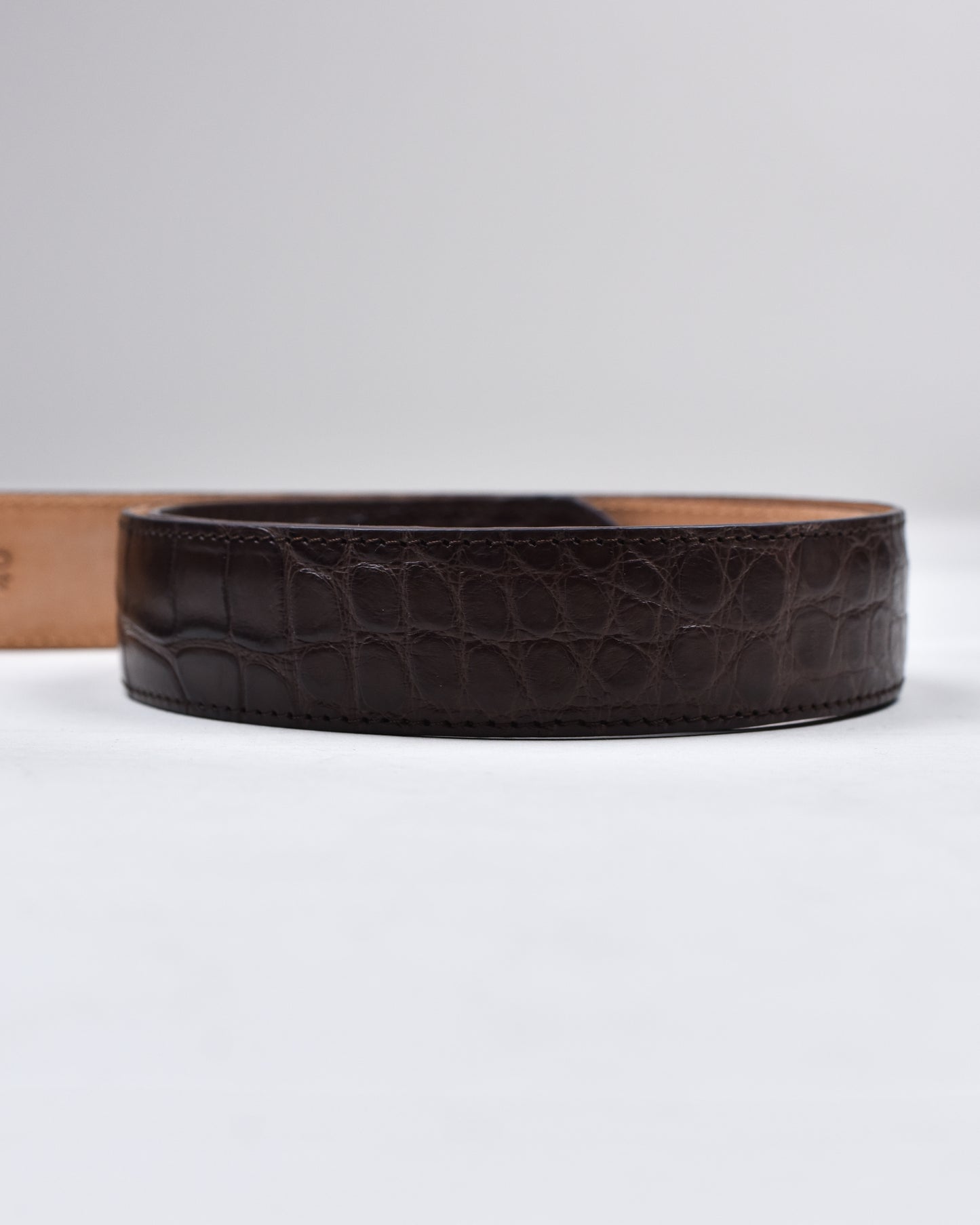 Khaki’s of Carmel - Handcrafted American Alligator Dark Brown Belt