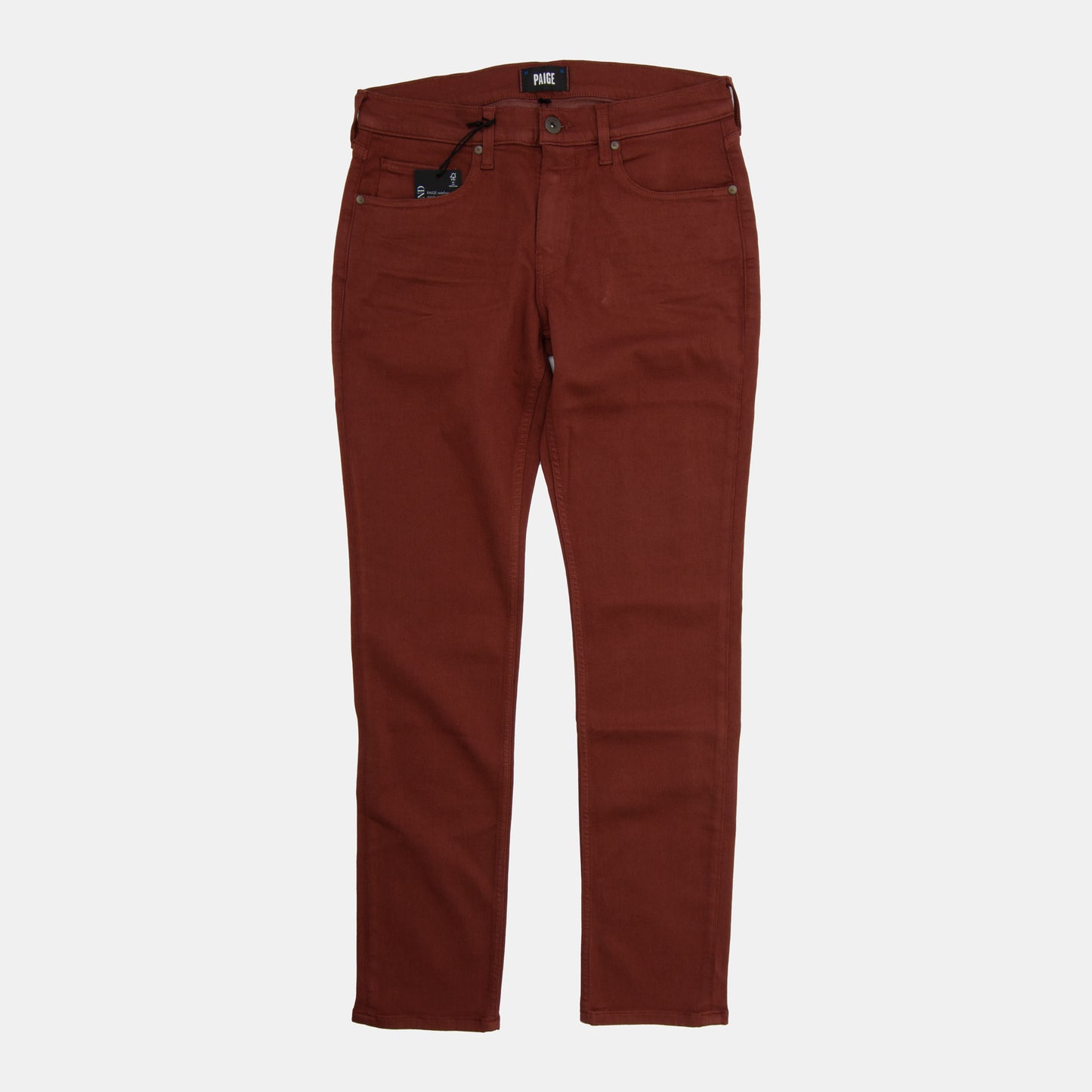 Paige - Lennox Slim 5-Pocket Pant in Cherry Cola Red