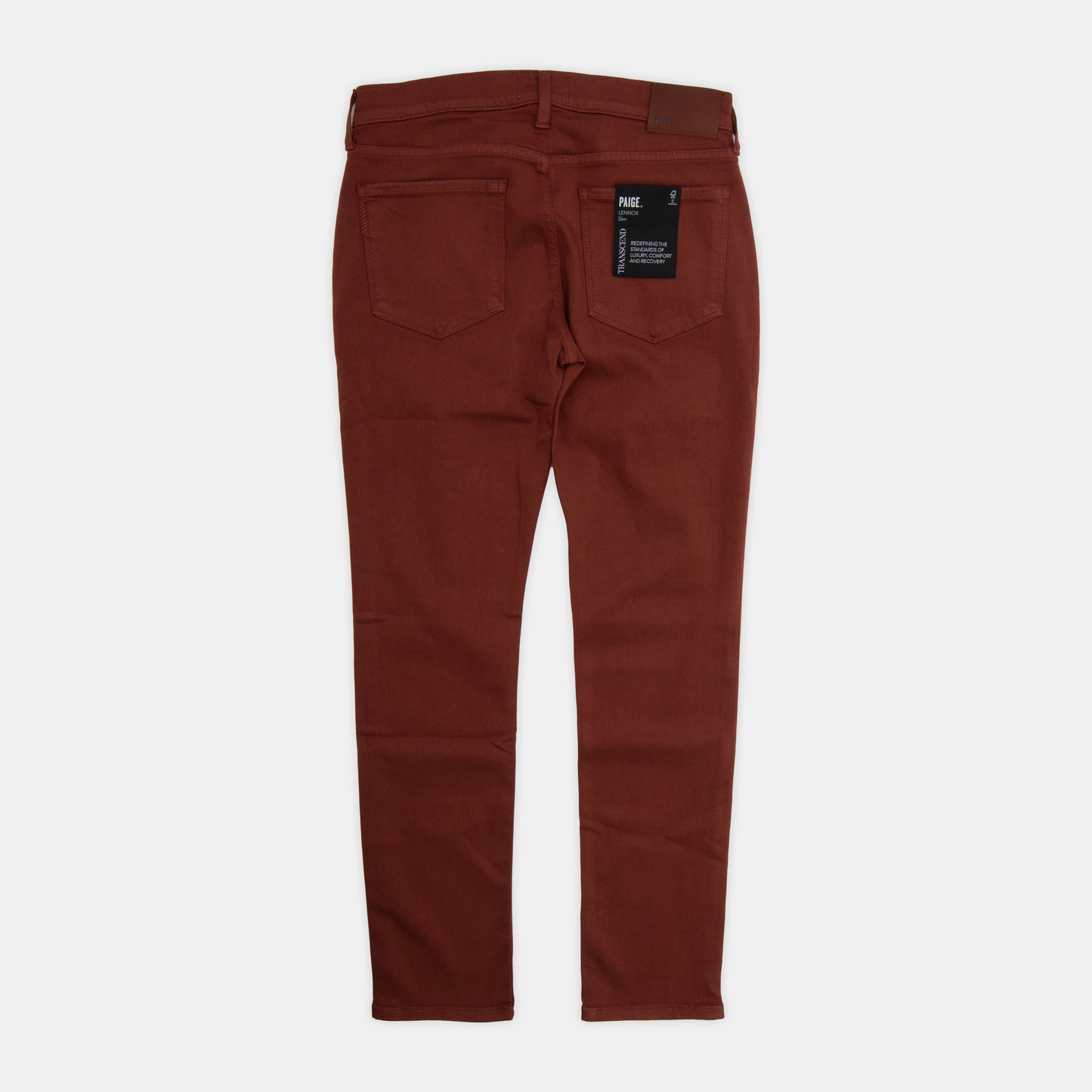 Paige - Lennox Slim 5-Pocket Pant in Cherry Cola Red