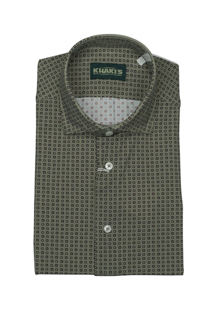 khakis brand green jersey print shirt