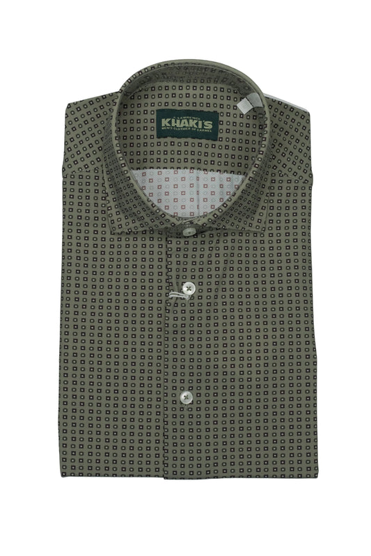 khakis brand green jersey print shirt