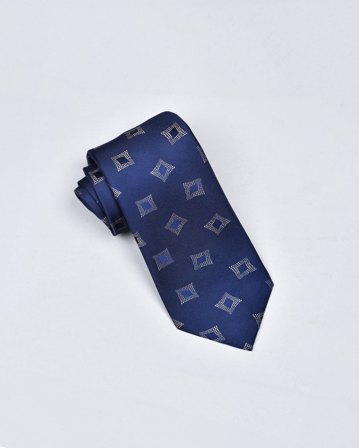 khakis of Carmel - silk printed tie in Deep Blue