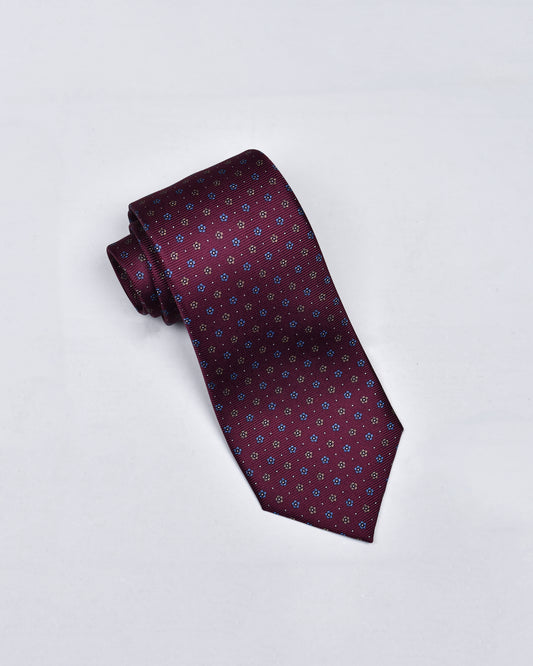 khakis of Carmel - silk printed tie in Burgundy