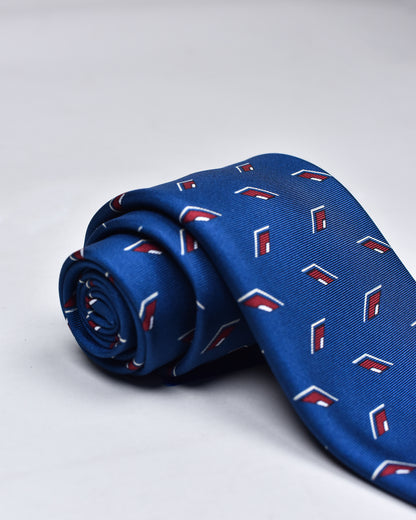 khakis of Carmel - silk printed tie in Blue