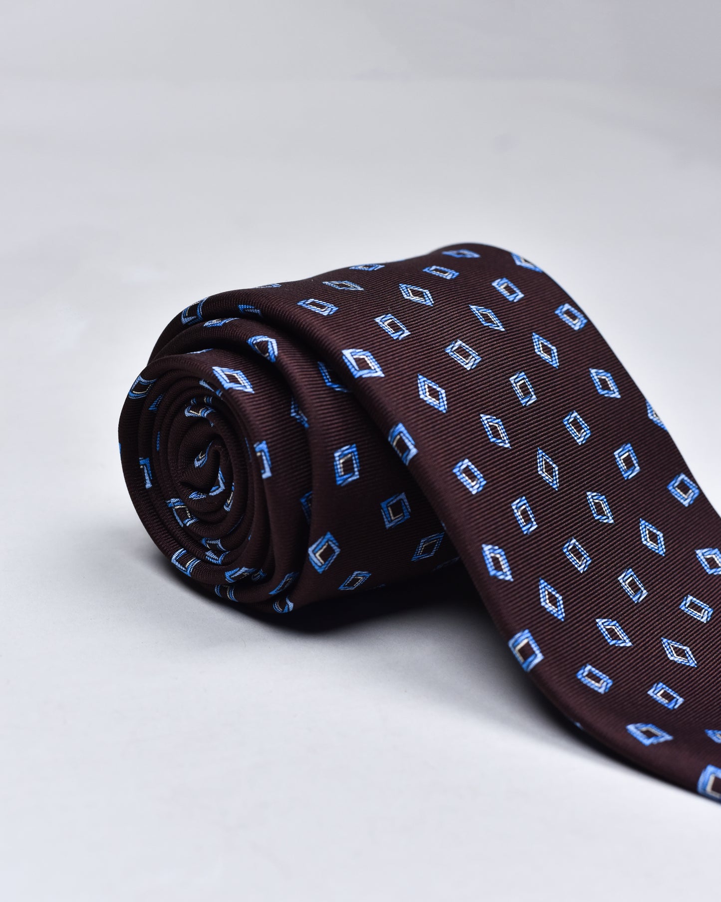 khakis of Carmel - silk printed tie in Rich Brown