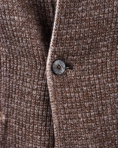 Khakis of Carmel - Brown Wool Knit Button-Front Cardigan