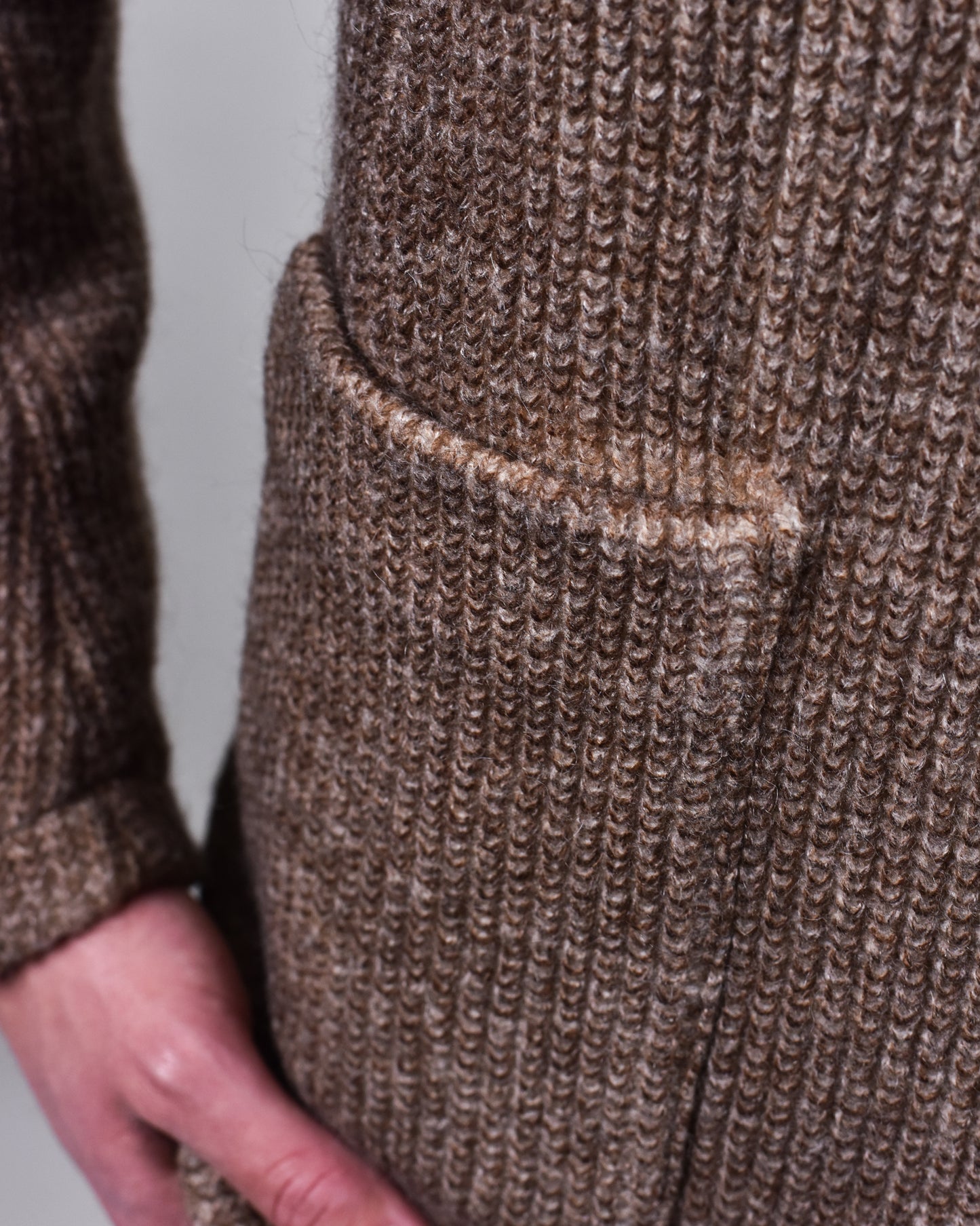 Khakis of Carmel - Brown Wool Knit Button-Front Cardigan