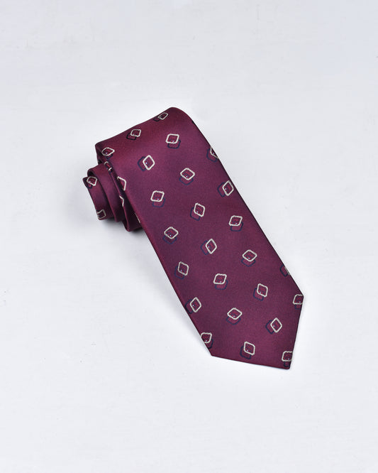 khakis of Carmel - silk printed tie in Maroon