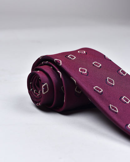 khakis of Carmel - silk printed tie in Maroon