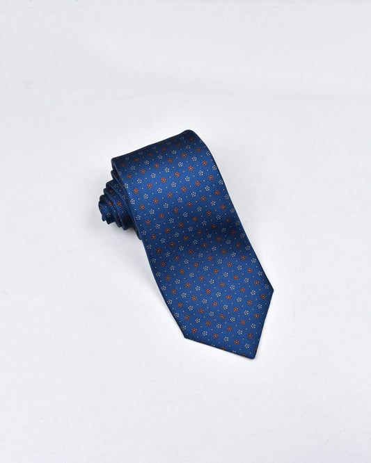 khakis of Carmel - silk printed tie in Navy Blue