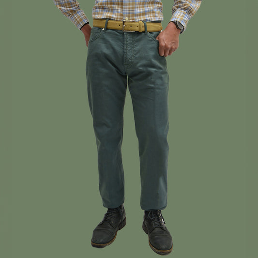 MP - Royal Cotton and Silk Tencel 5-Pocket Jeans in Green