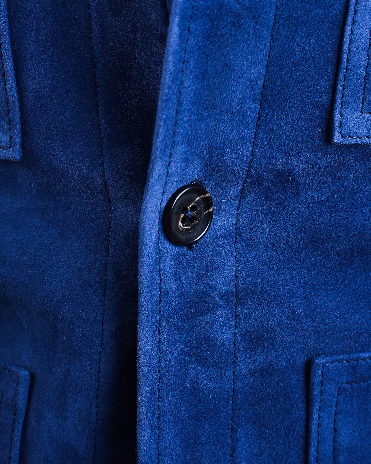 Isaia - Royal Blue Button up Overshirt Coat