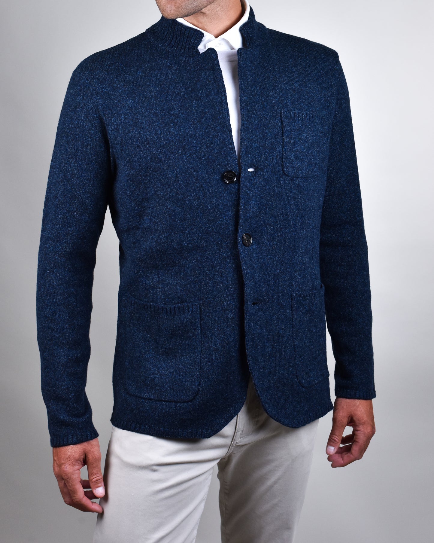 Maurizio Baldassari - Navy Winter Mouline Soft Jacket