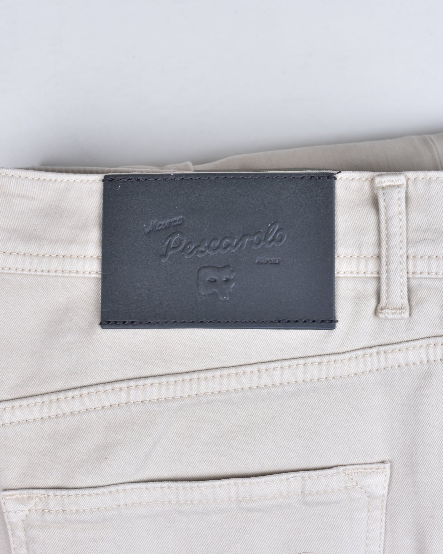 khakis of carmel - Cream Classic Denim Five Pocket Pant