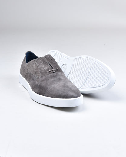 Johnston & Murphy - Grey Suede Bolivar Venetian