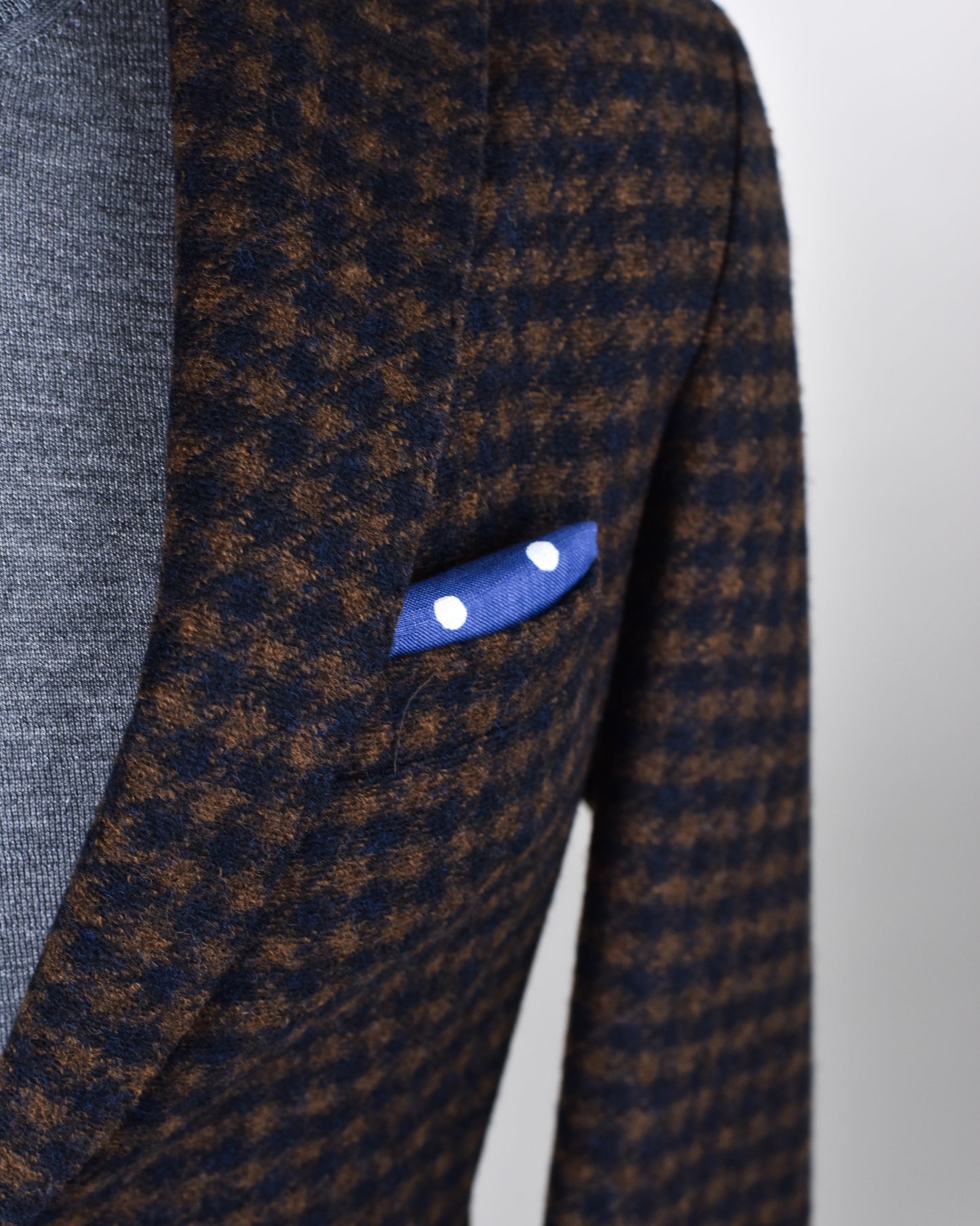 The Basement - Pal Zileri - Navy  Brown Checked Coat