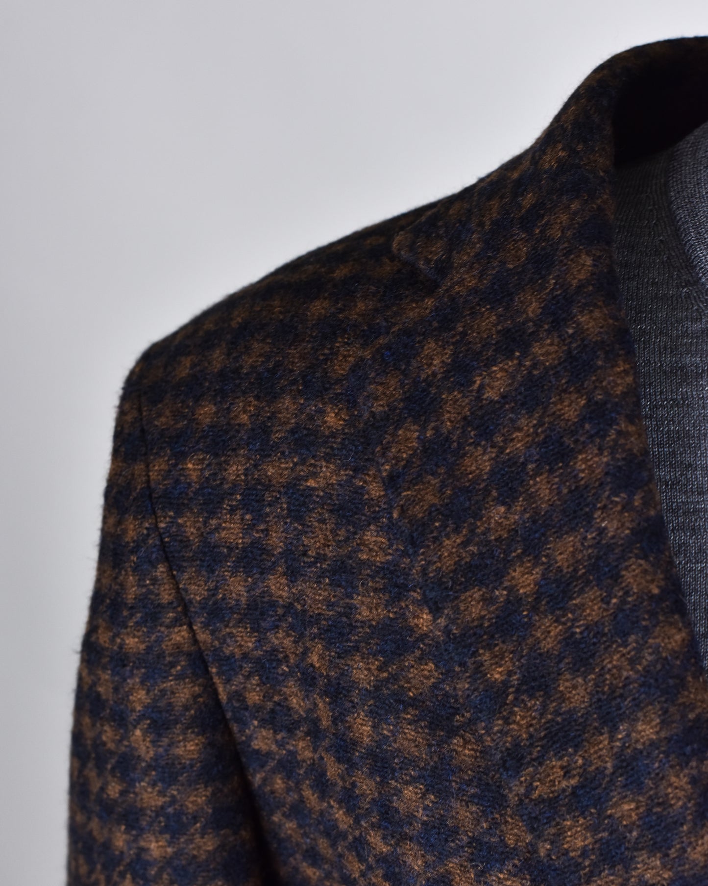 The Basement - Pal Zileri - Navy  Brown Checked Coat