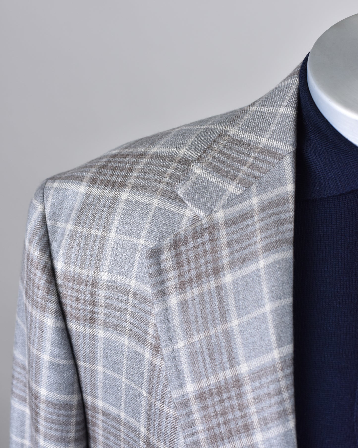 The Basement -  Empire Grey Checked Coat