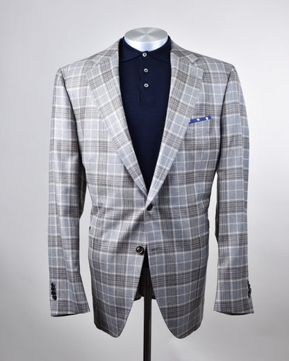 The Basement -  Empire Grey Checked Coat