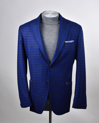 The Basement - Sartorio Black and Navy Checked Coat