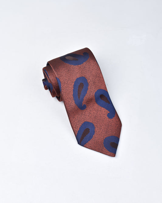 khakis of Carmel - silk printed tie in Orange