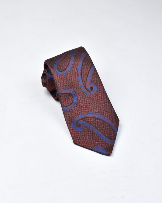 khakis of Carmel - silk printed tie in Brown and Blue