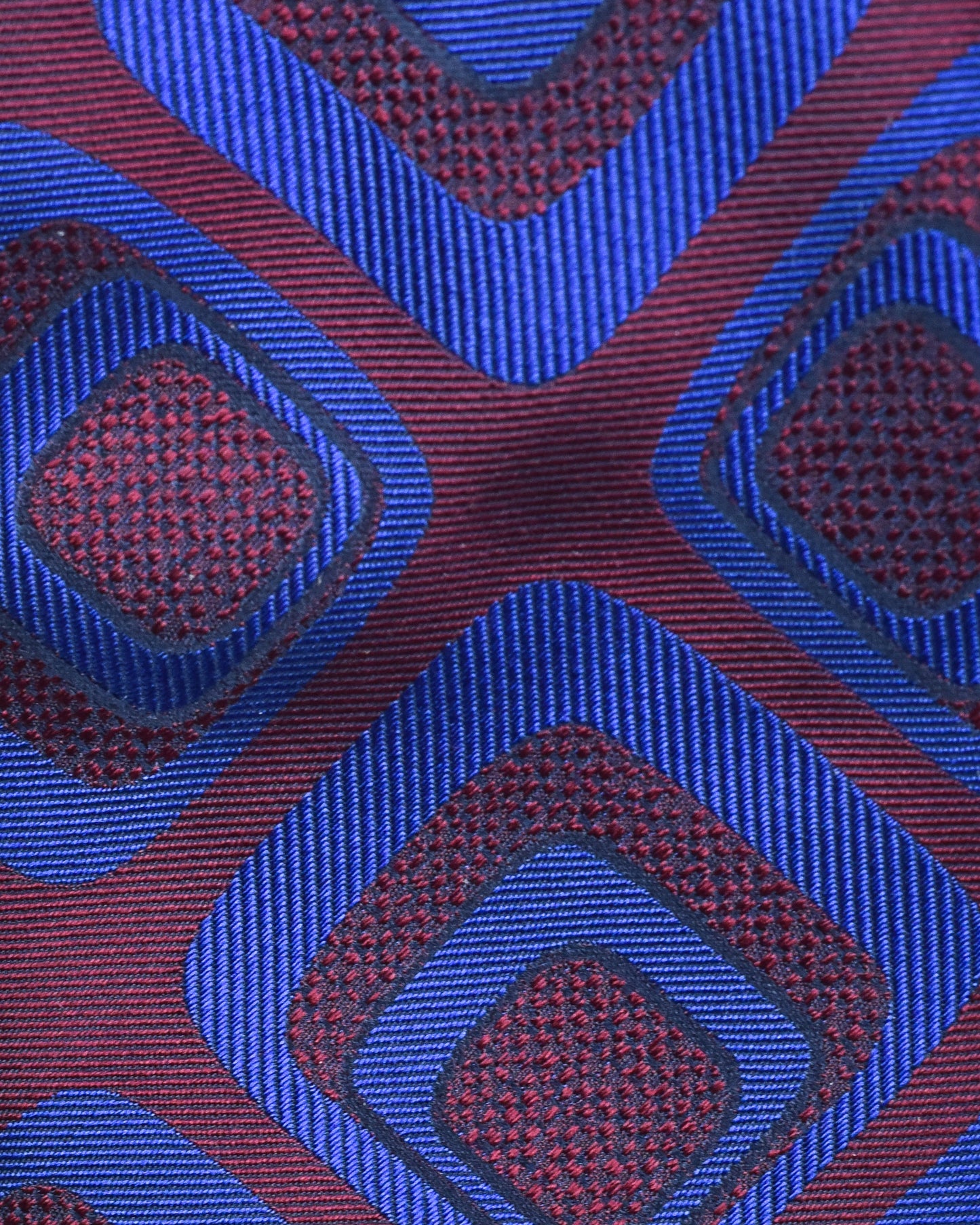 khakis of Carmel - silk printed tie in Maroon and Blue