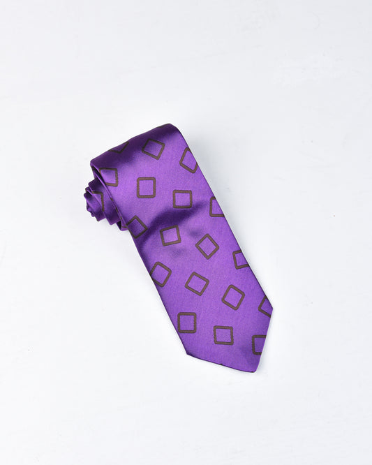 khakis of Carmel - silk printed tie in Purple and Brown