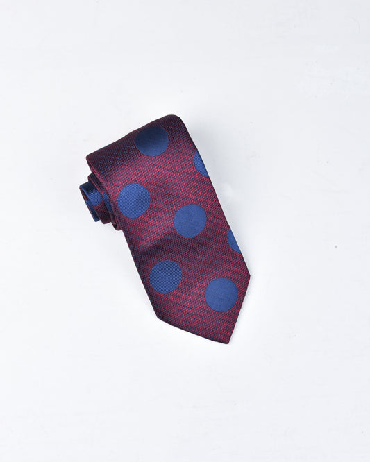 khakis of Carmel - silk printed tie in Maroon and Blue