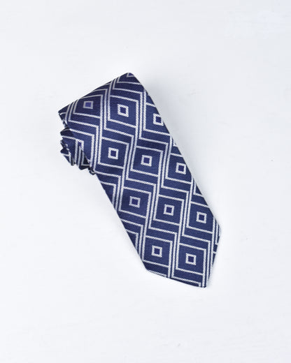 khakis of Carmel - silk printed tie in Blue and White