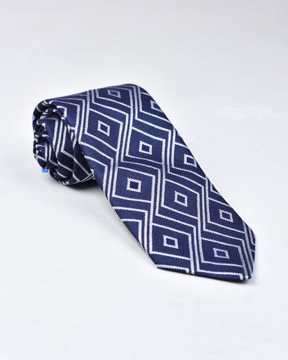 khakis of Carmel - silk printed tie in Blue and White