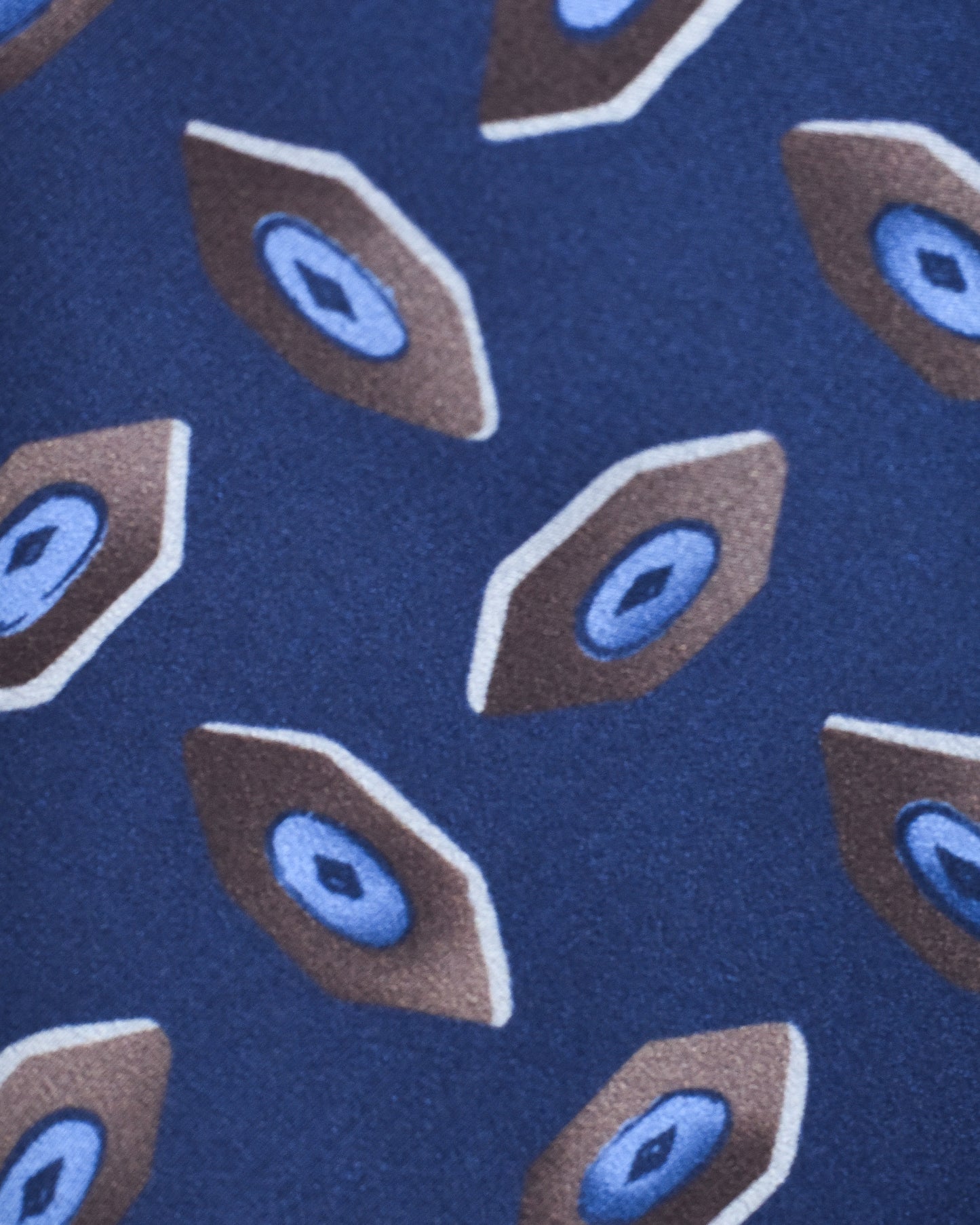 khakis of Carmel - silk printed tie in Navy Blue and Brown