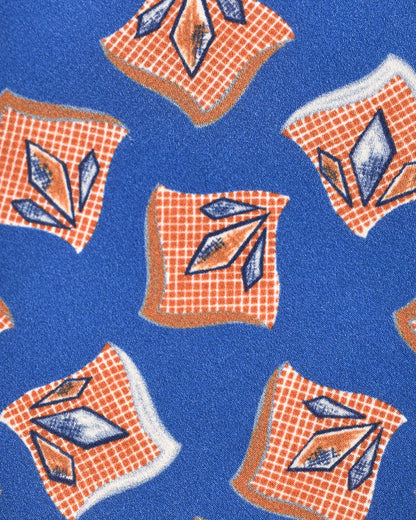 khakis of Carmel - silk printed tie in Blue and Orange