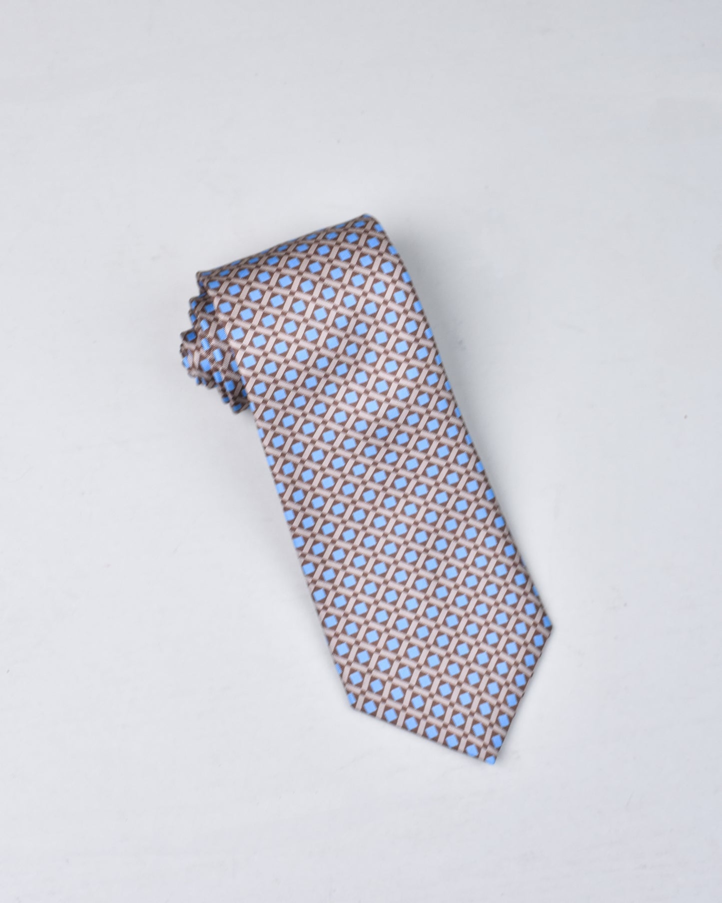 khakis of Carmel - silk printed tie in Brown and Blue