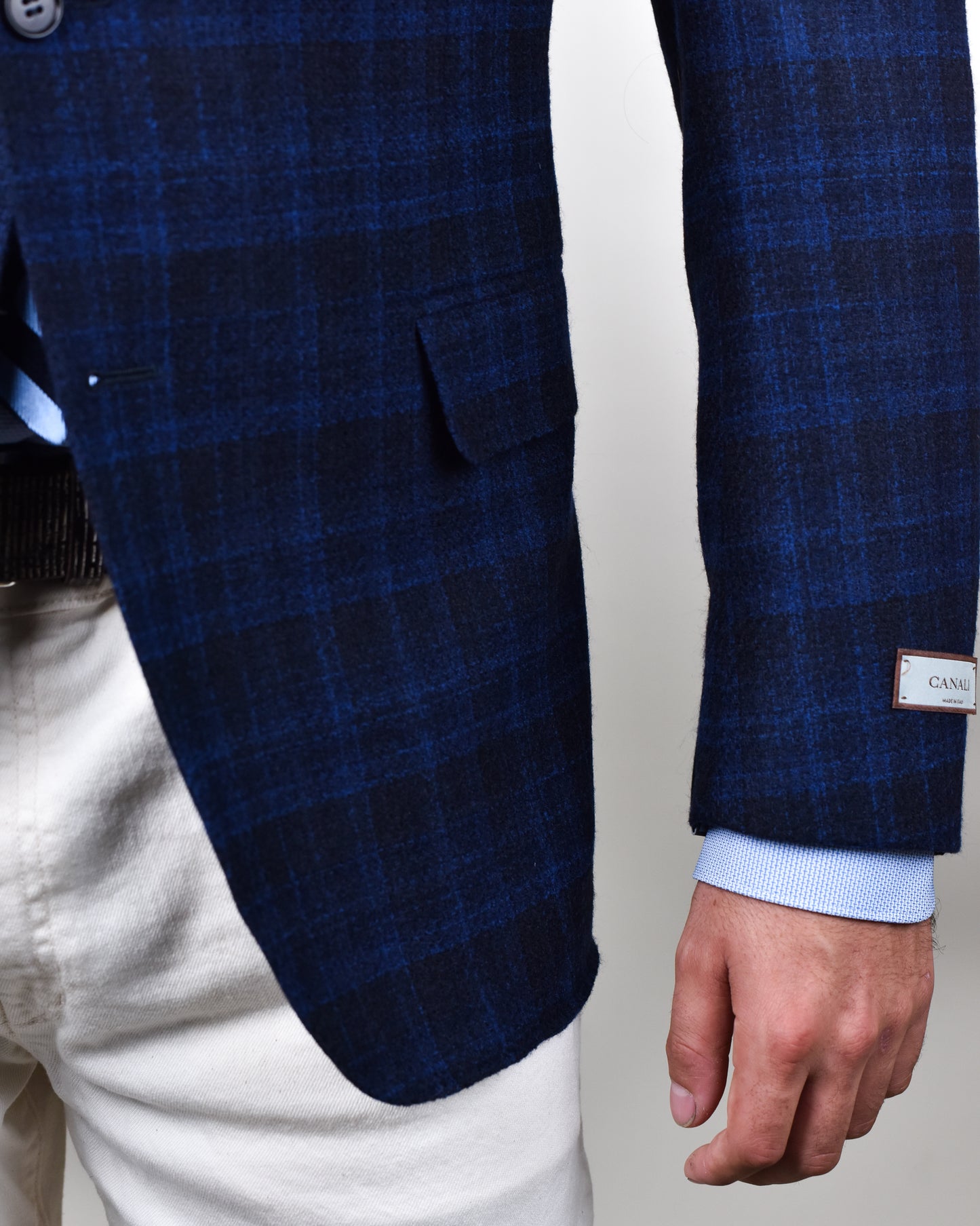 Canali  - Navy Blue Checked Sport Coat