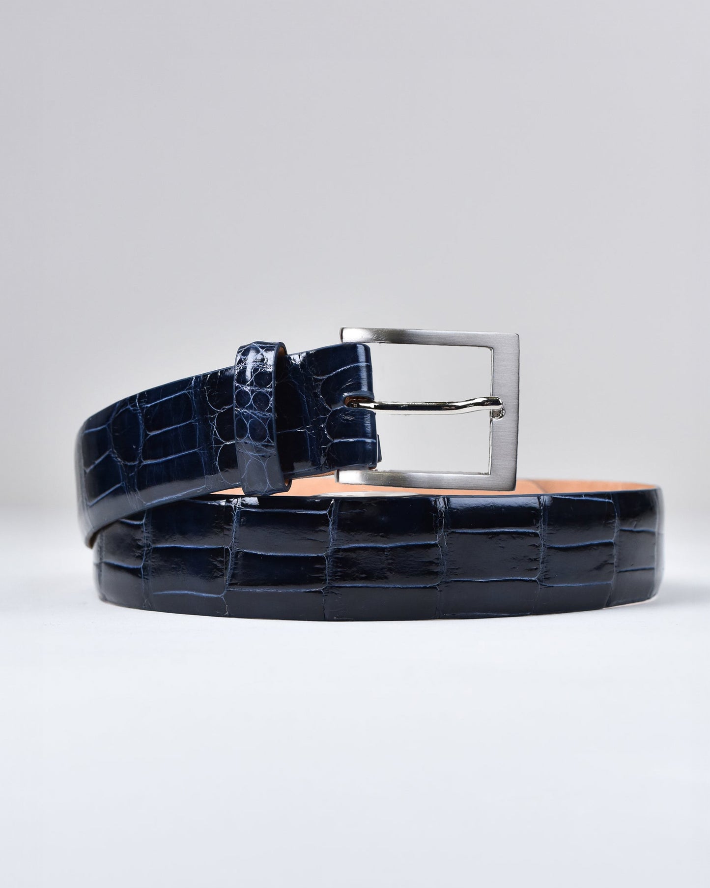 Khaki’s of Carmel - Handcrafted American Alligator Belt in Navy