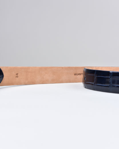 Khaki’s of Carmel - Handcrafted American Alligator Belt in Navy