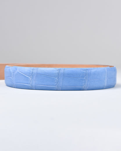 Khaki’s of Carmel - Handcrafted American Matte Alligator Belt in Carolina Blue