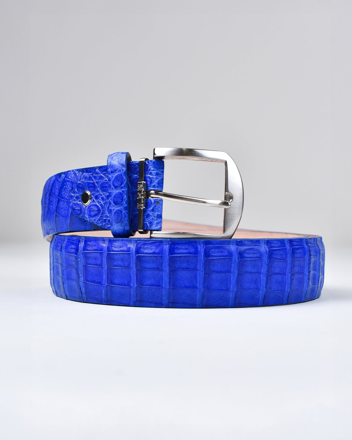 Khaki’s of Carmel - Handcrafted American Black Caiman Royal Blue Belt