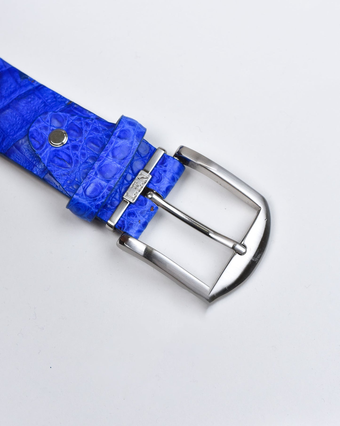 Khaki’s of Carmel - Handcrafted American Black Caiman Royal Blue Belt