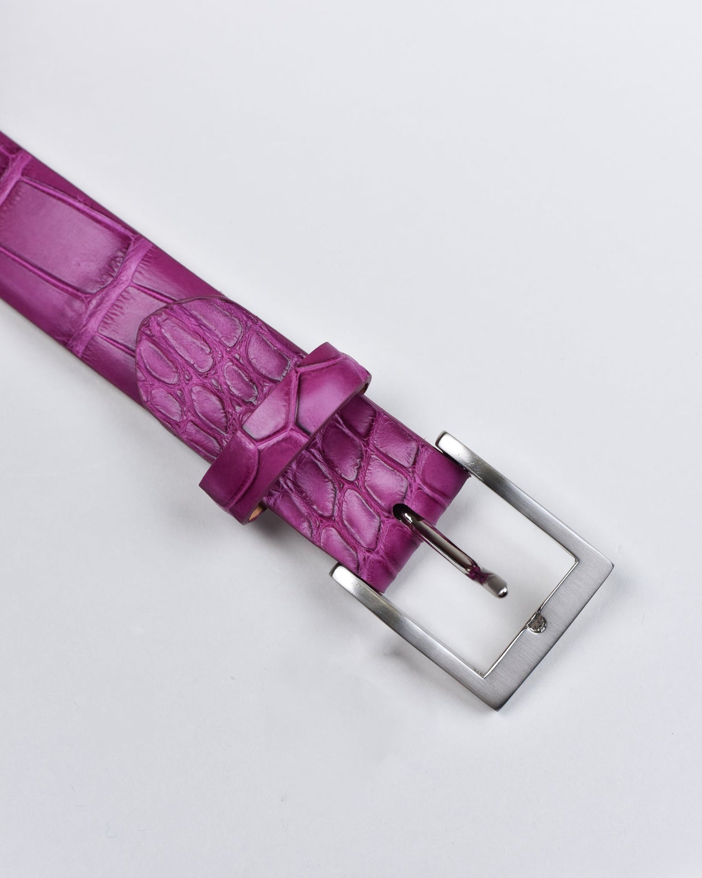 Khaki’s of Carmel - Handcrafted American Matte Alligator Belt in Magenta