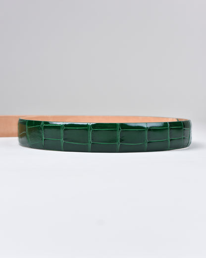 Khaki’s of Carmel - Handcrafted American Alligator Belt in Kelly Green