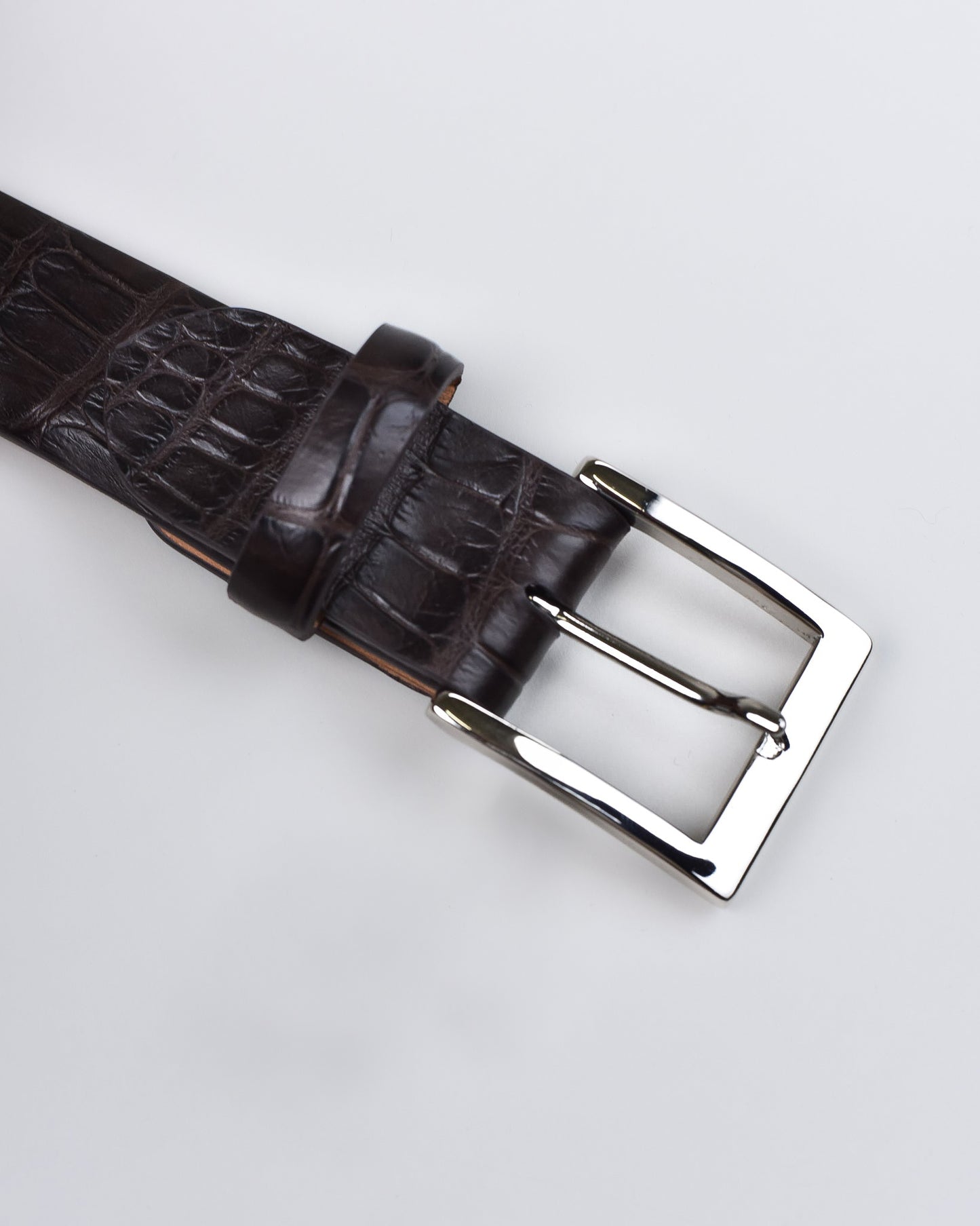 Khaki’s of Carmel - Handcrafted American Matte Alligator Belt in Chocolate Brown