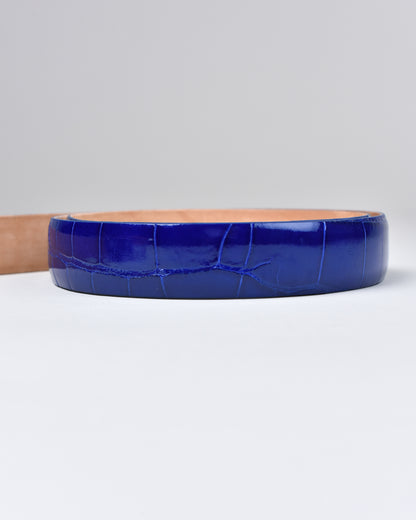 Khaki’s of Carmel - Handcrafted American Alligator Belt in Royal Blue