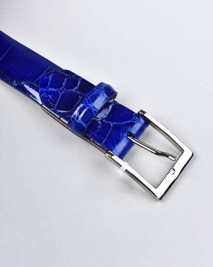 Khaki’s of Carmel - Handcrafted American Alligator Belt in Royal Blue